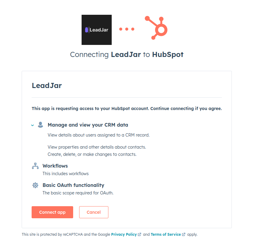 HubSpot OAuth scopes